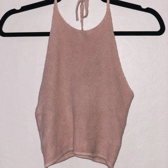 Brandy Melville Tops - 2 for $15, Blush Pink Crochet Halter